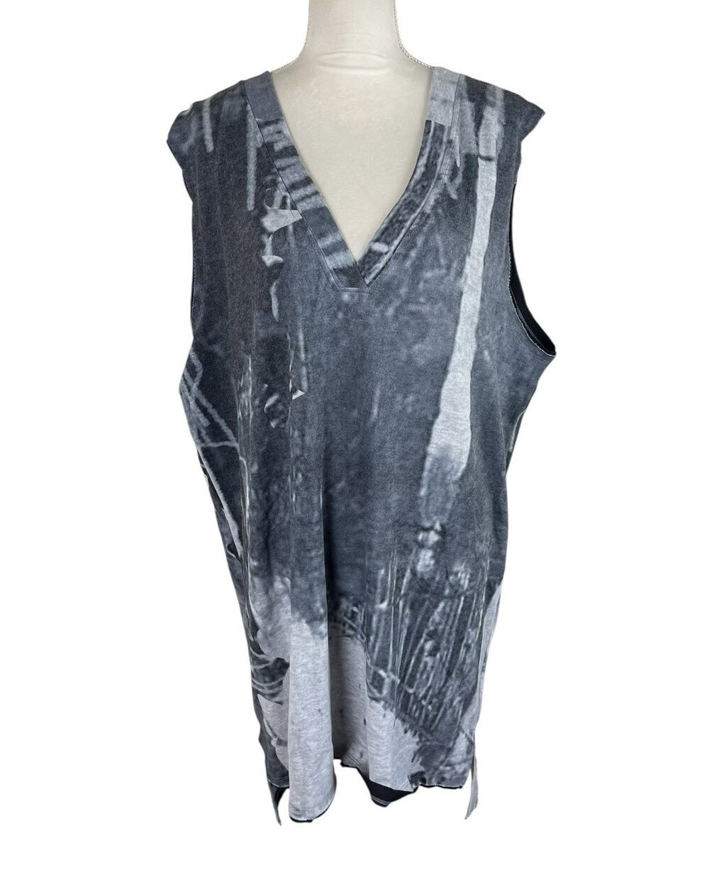 3 Potato Sleeveless Lagenlook Tunic Blouse Art to Wear Artsy Indie Size L/XL NWT